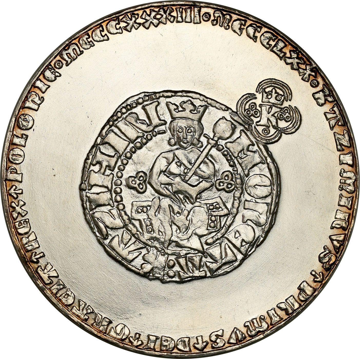 PRL. Medal, Kazimierz Wielki 1977 - seria królewska, PTAiN, SREBRO